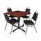 Kobe Kobe Square Table & Chair Set, Wood, Metal, Vinyl Top, Cherry TKB4242CH29BK - alternate 1